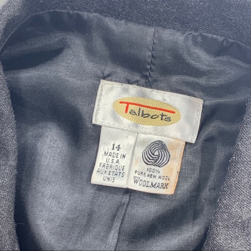 Talbots 100% wool grey jacket button front pockets - Picture 10 of 12